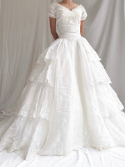 1950s Organdy Embroidered Gown - S/4/6