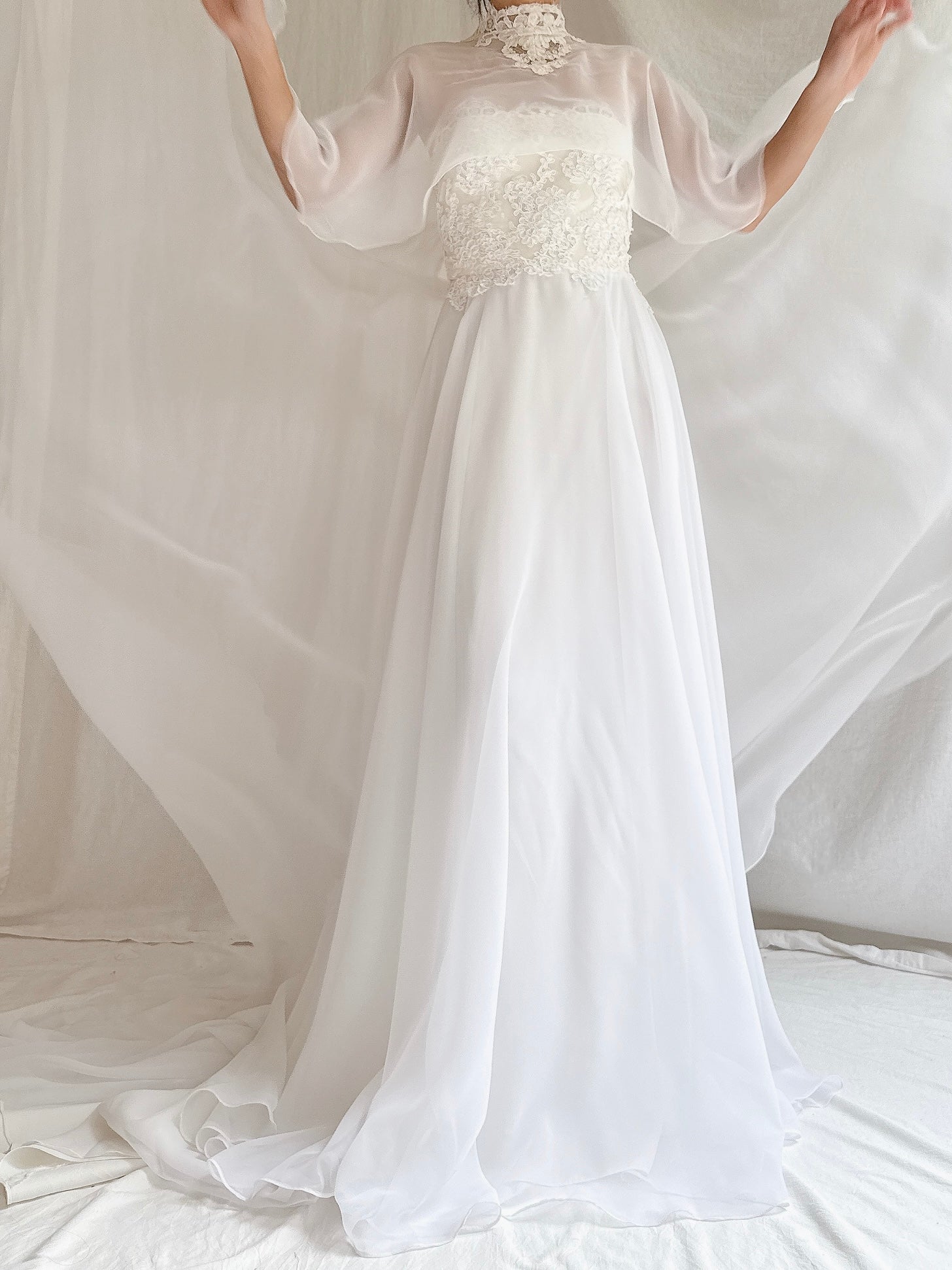 1960s Chiffon Cape Gown - XS/S