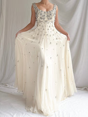 1960s Hand-Beaded Pearl Gown - S/M