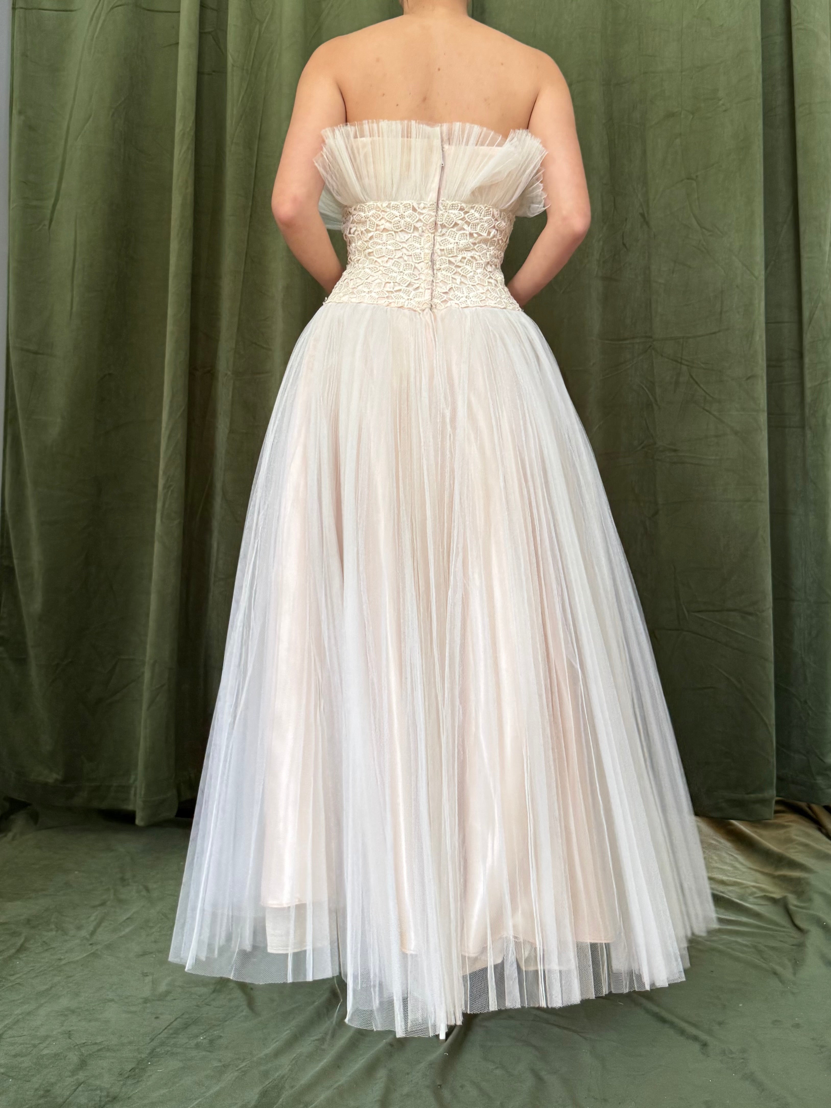 1950s Tulle Pleated Dress - XS/S