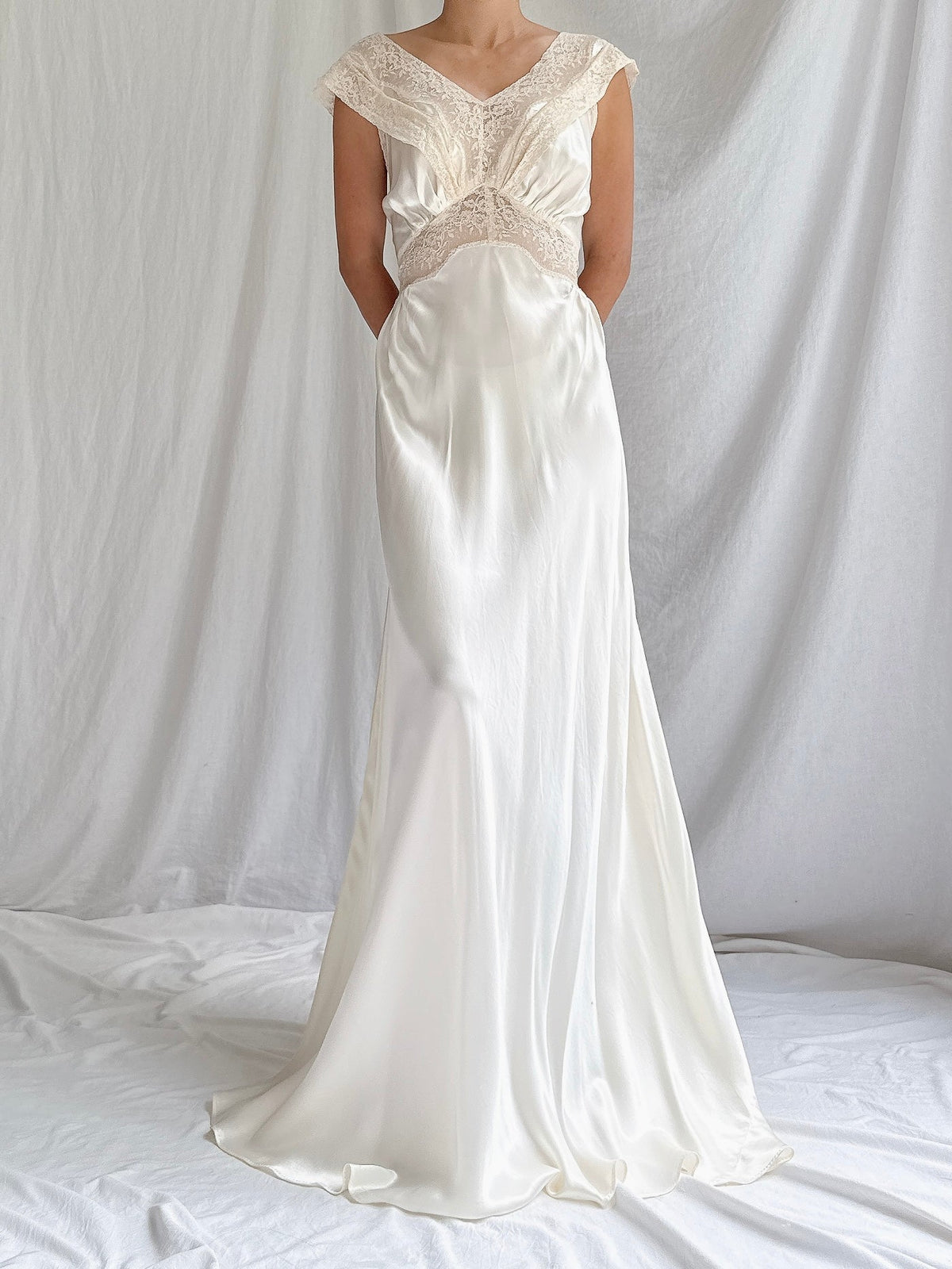 1930s Satin Slip Dress - S