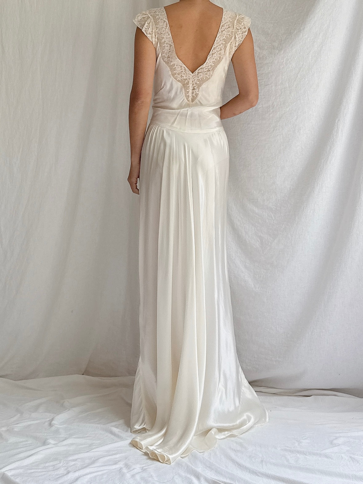 1930s Satin Slip Dress - S