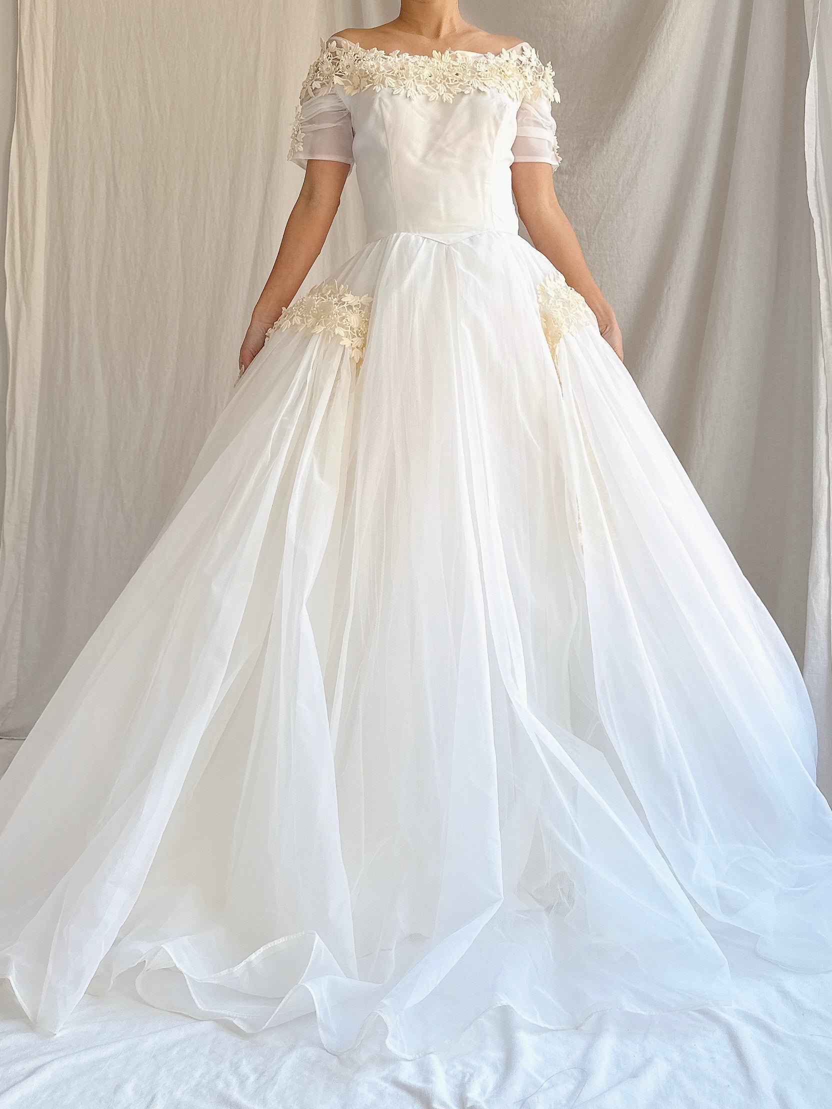1950s Voile Chiffon Gown - XS
