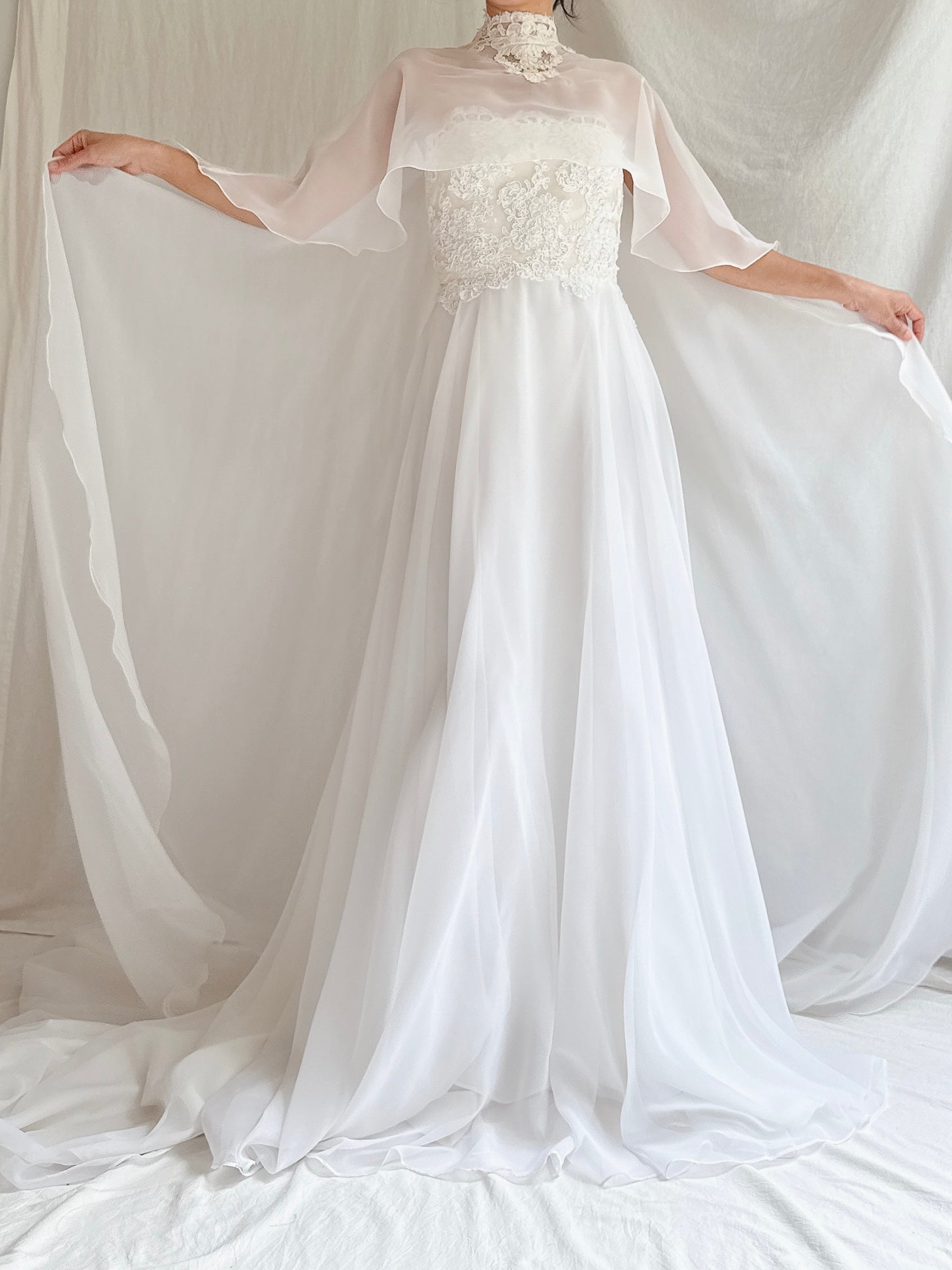 1960s Chiffon Cape Gown - XS/S