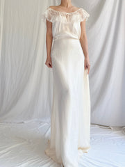 1930s Satin Wide Neck Slip Dress - M