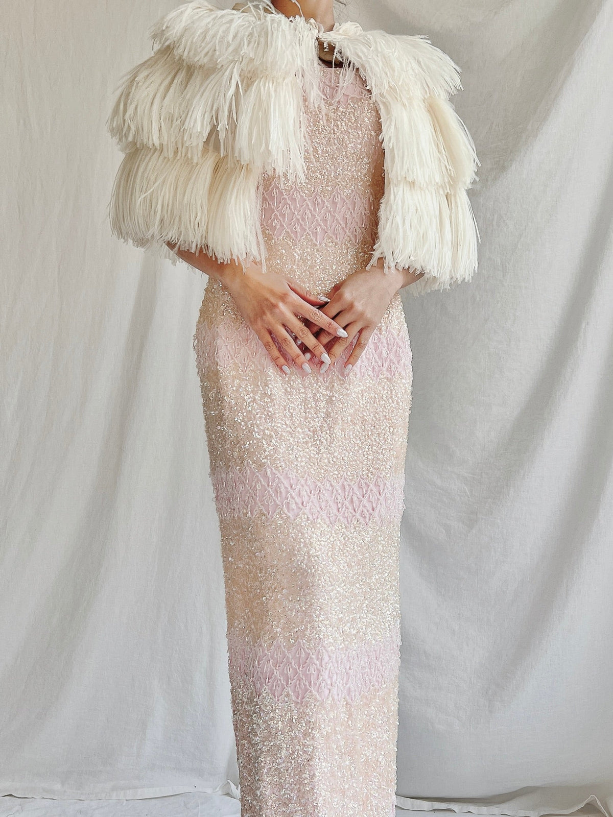 1930s Rayon and Feather Capelet - OSFM