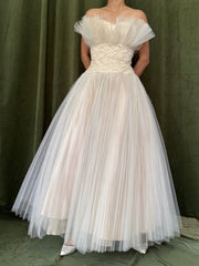 1950s Tulle Pleated Dress - XS/S