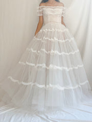 1950s Sheer Tulle Dress - S