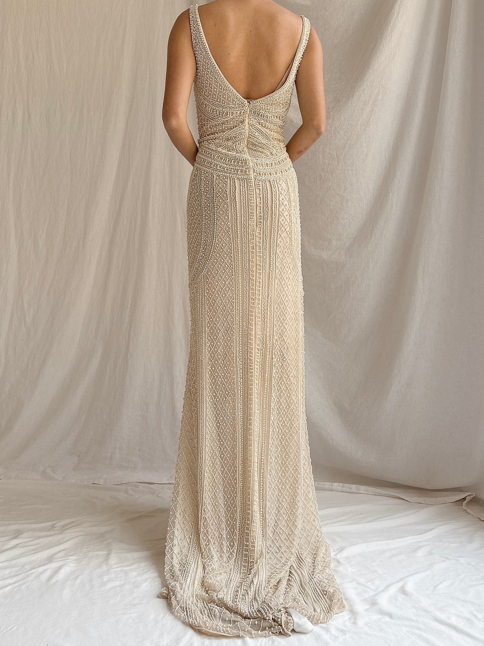 00 Pearl Beaded Gown - L/XL 14