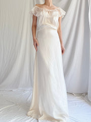 1930s Satin Wide Neck Slip Dress - M
