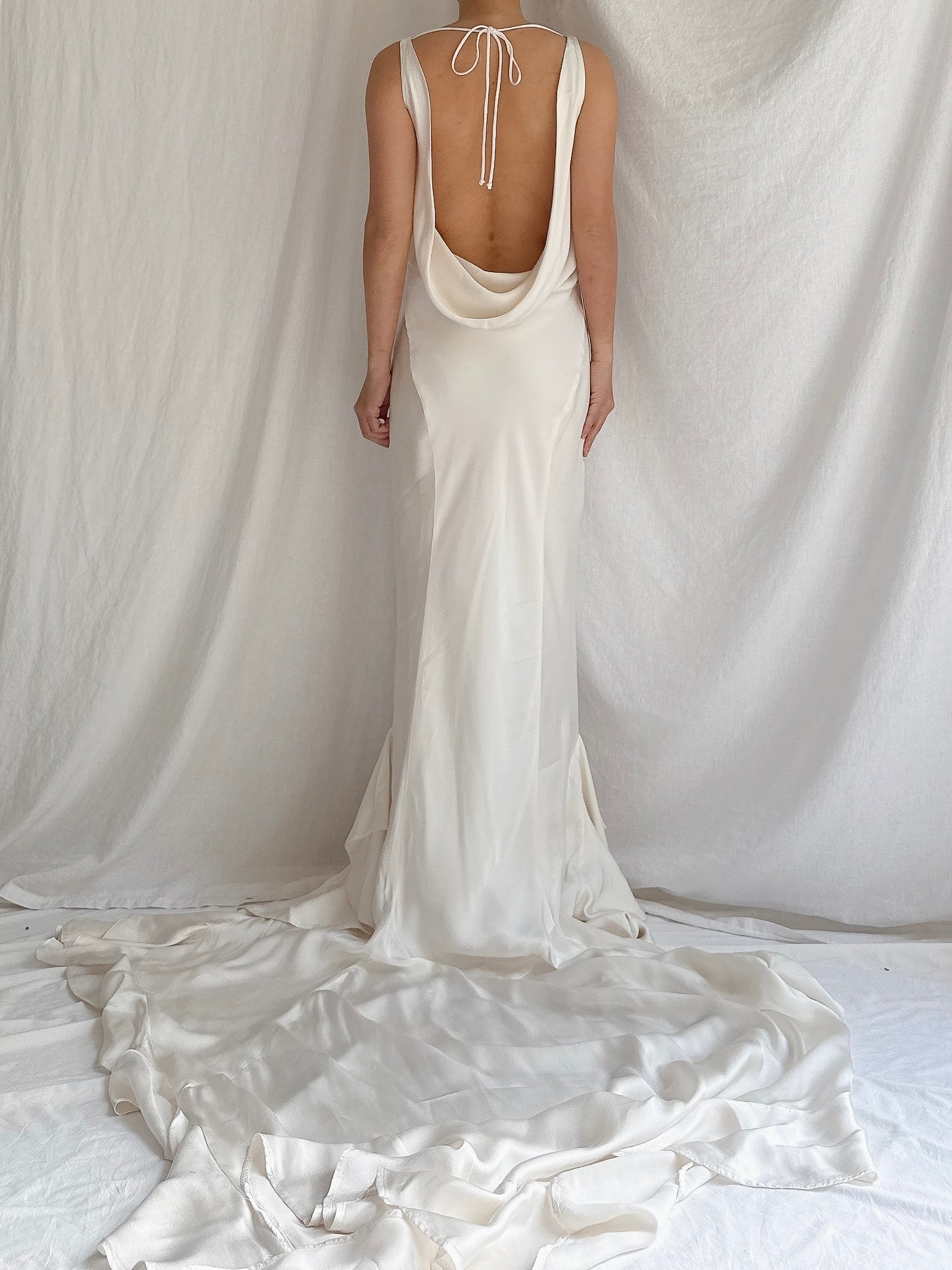 00 Silky Satin Bias Cut Gown - S-M