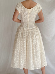 1950s Embroidered Dress - XS