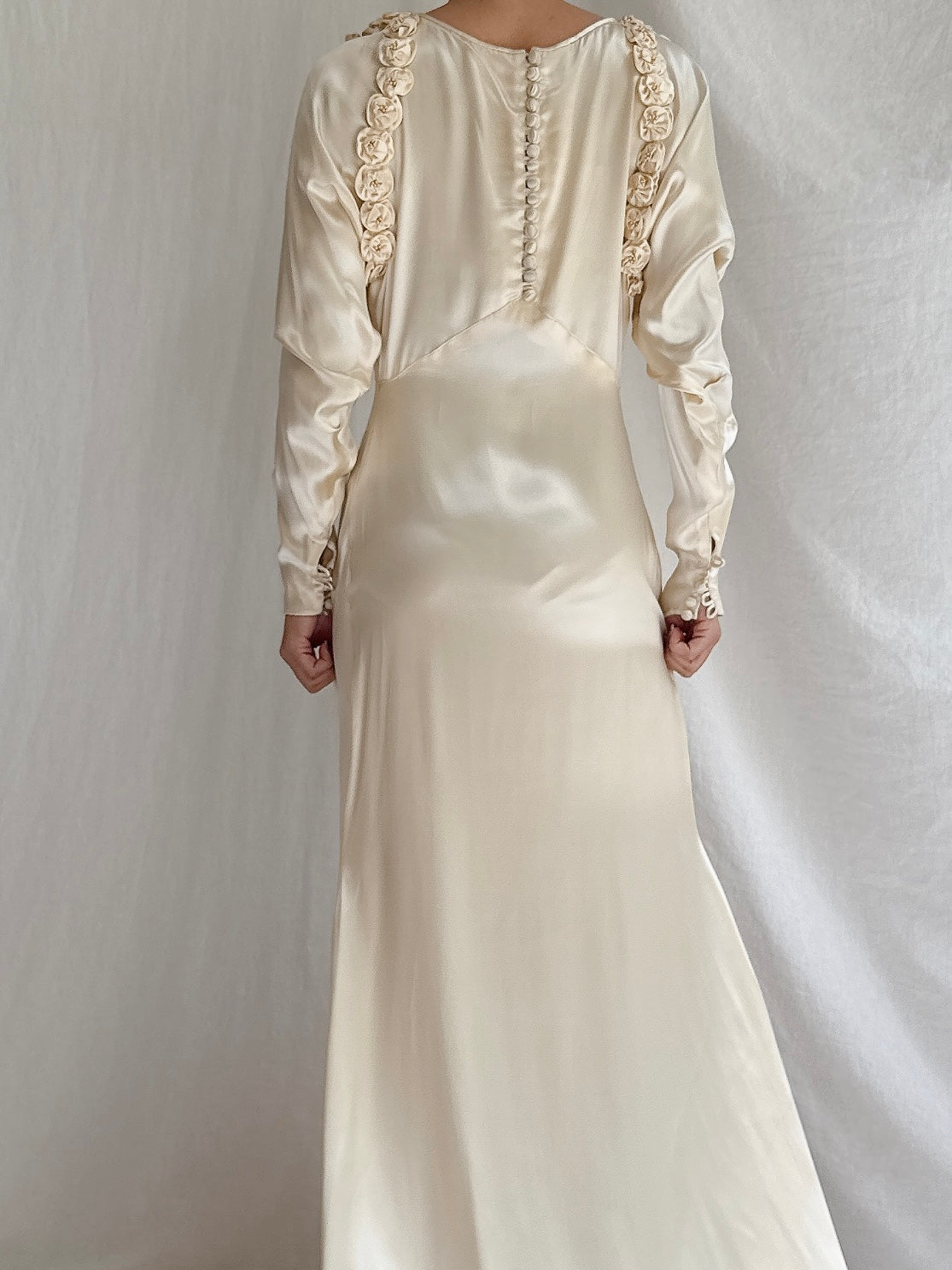 1930s Candlelight Satin Gown - S