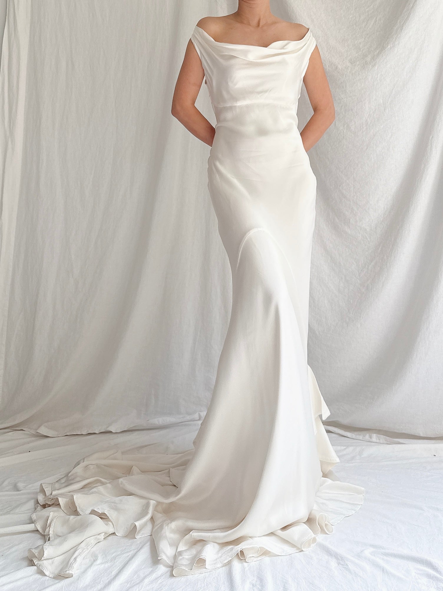 00 Silky Satin Bias Cut Gown - S-M