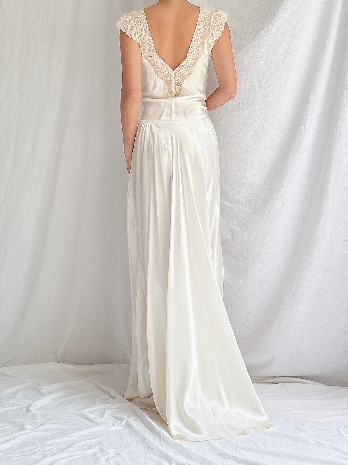 1930s Satin Slip Dress - S