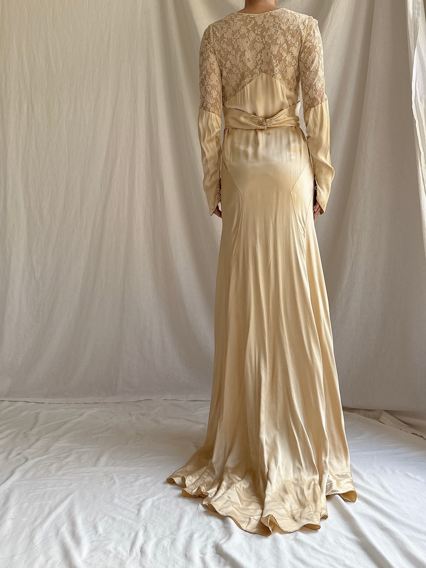 1930s Silk Bias Cut Gown - XS