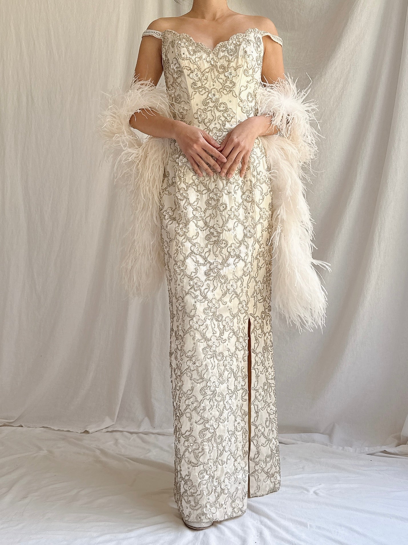 1960s Hand Beaded Gown - XS