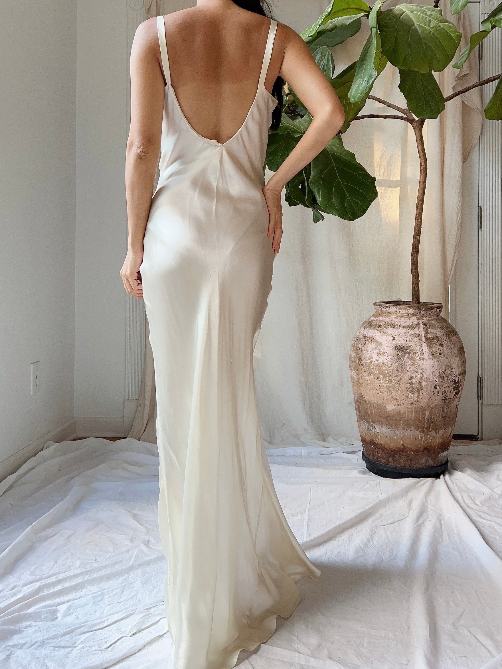 1930s Satin Slip Dress - XS