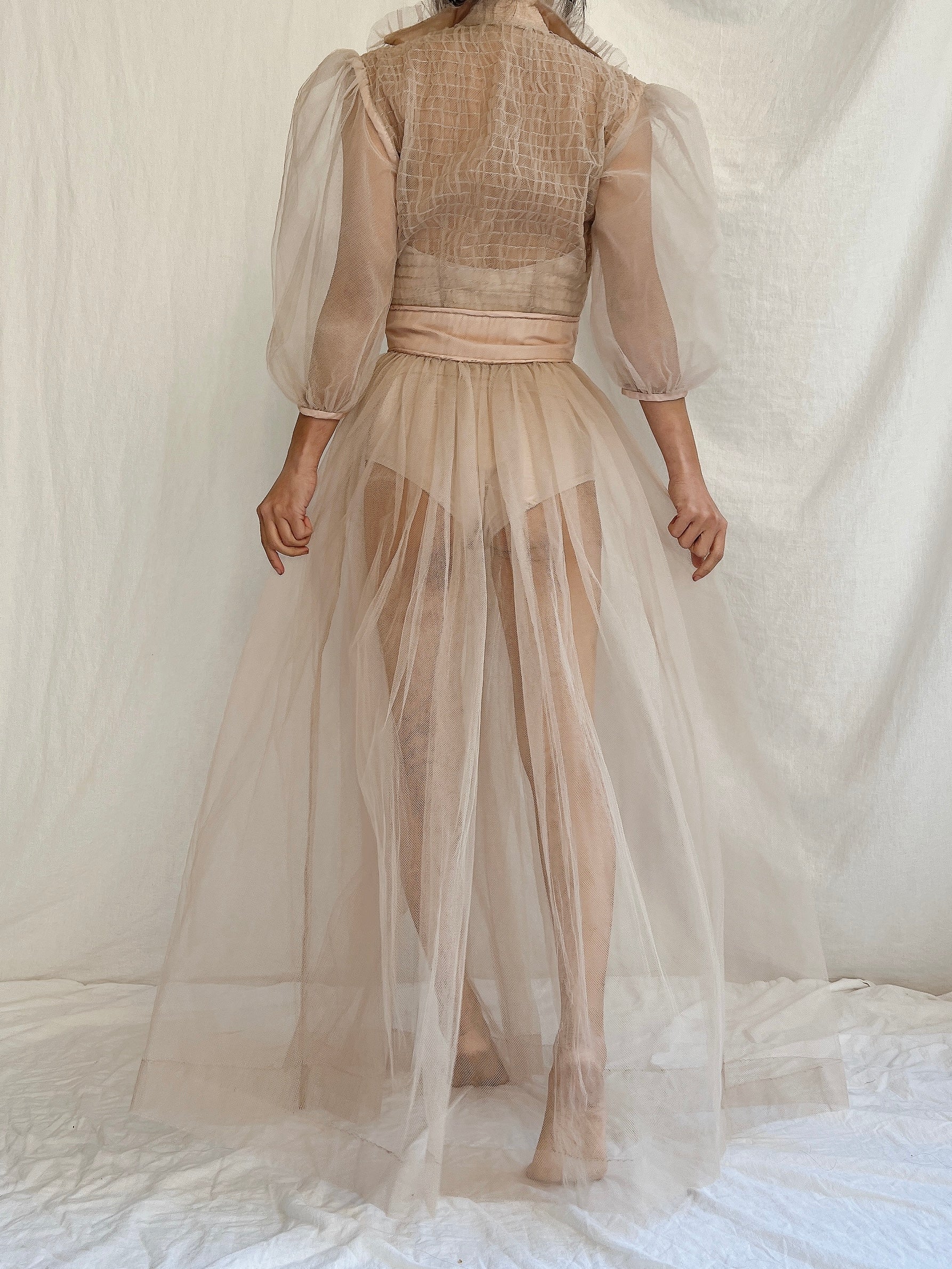 1940s Tulle Dressing Gown - XS