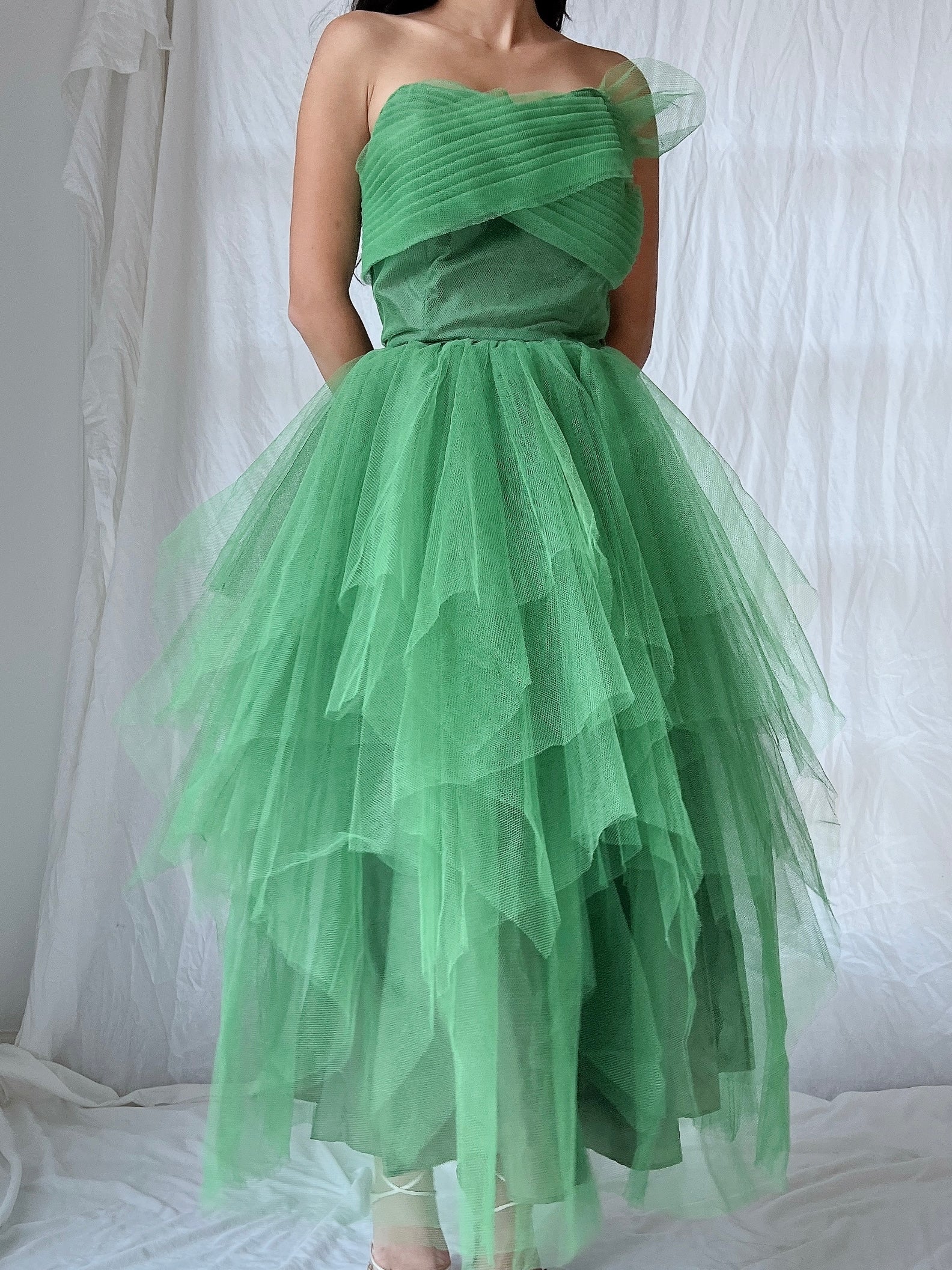 1950s Handkerchief Tulle Dress - XS