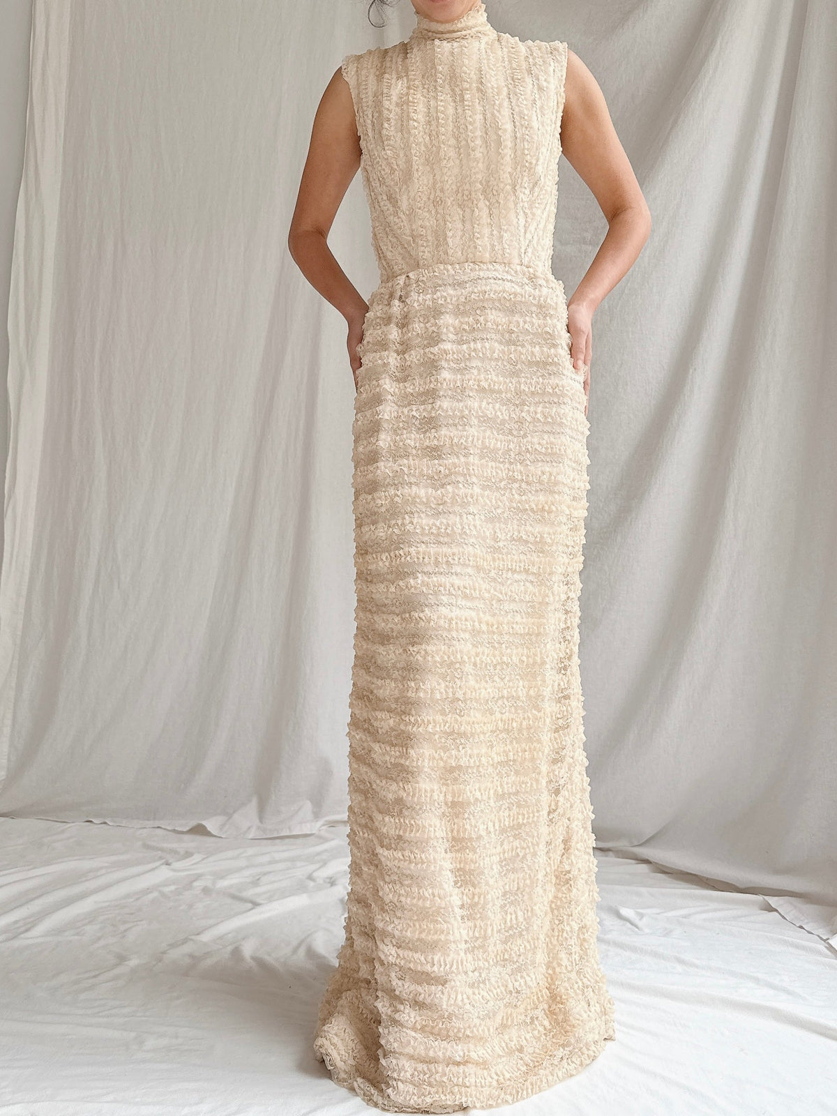 1960s High Neck Gown - S
