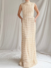 1960s High Neck Gown - S