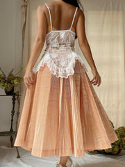 1950s Silk Pleated Skirt - XS