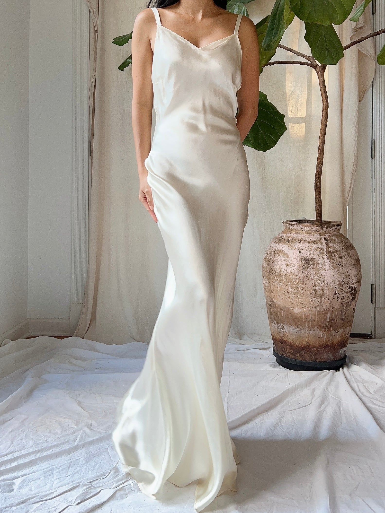 1930s Satin Slip Dress - XS