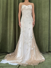 00 Strapless Tulle and Satin Gown - XS
