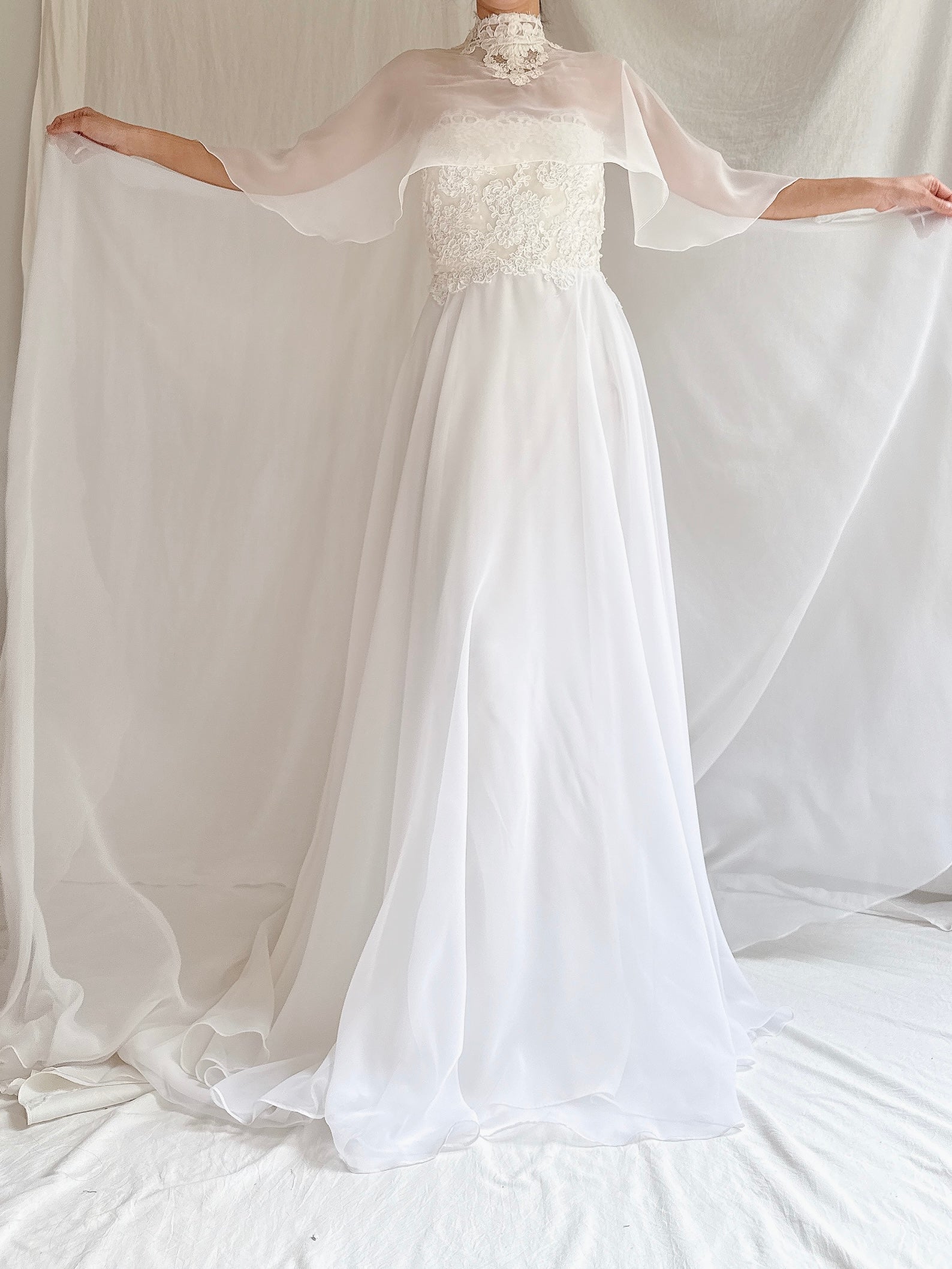 1960s Chiffon Cape Gown - XS/S