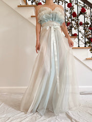 1950s Tricot Ruffled Slip - S