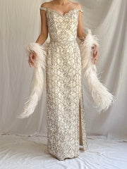 1960s Hand Beaded Gown - XS