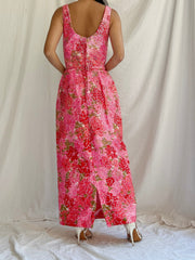 1960s Floral Sequins Wiggle Dress - M