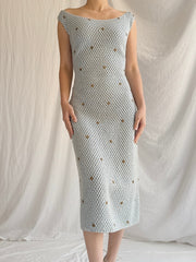 1960s Blue Hand-Knit Dress - S-M
