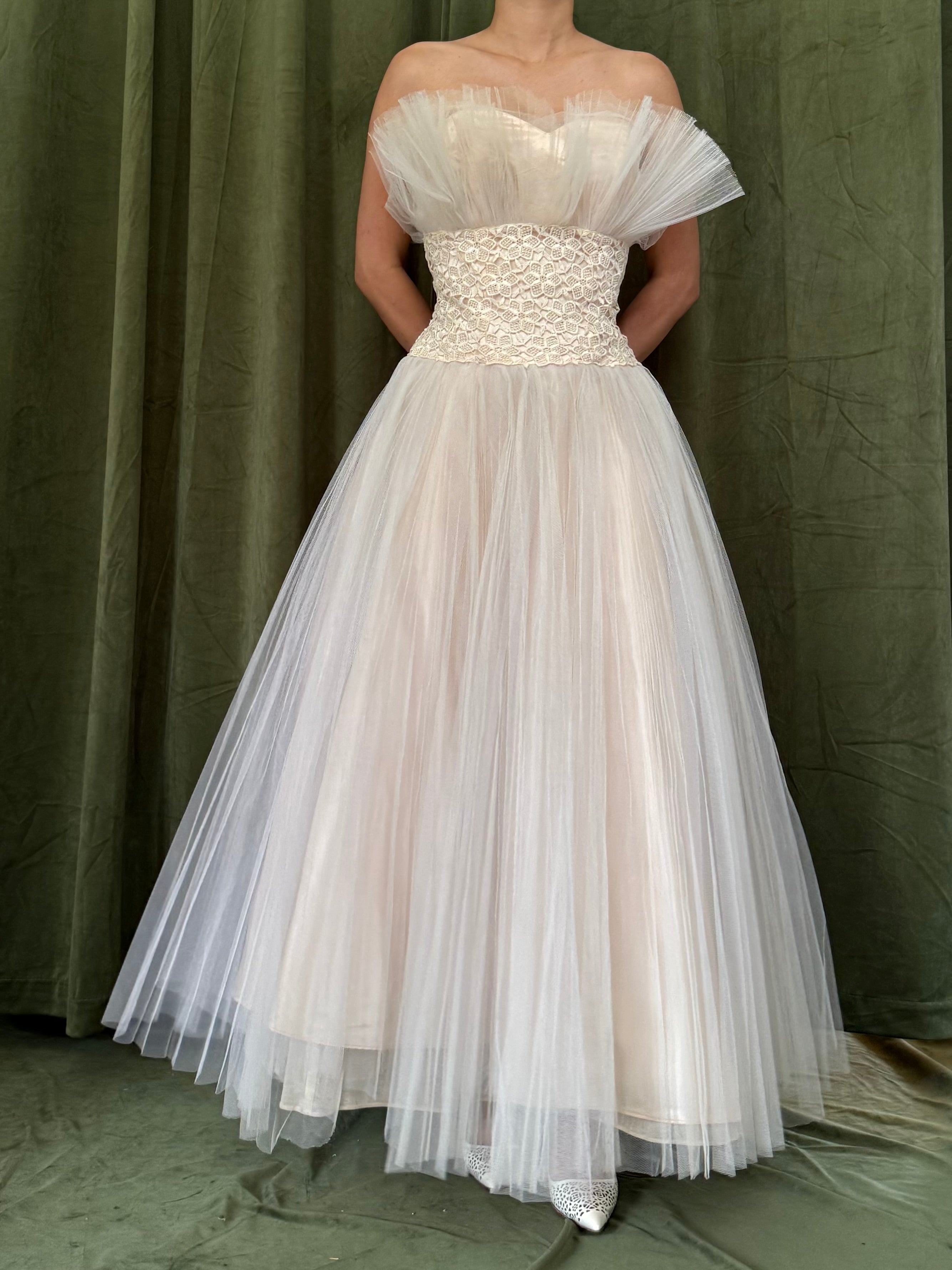1950s Tulle Pleated Dress - XS/S