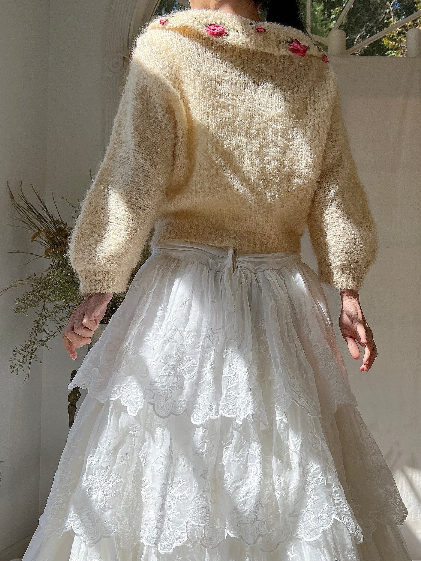 1950s Mohair Rosette Cardigan - S
