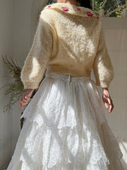 1950s Mohair Rosette Cardigan - S