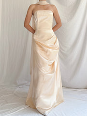 00s Jessica McClintock Butter Champagne Dress - S