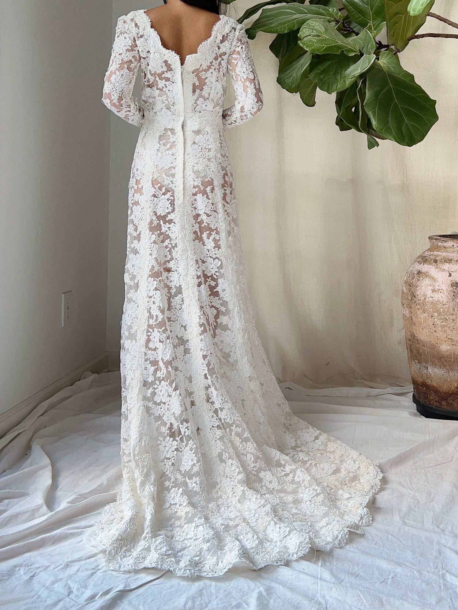 1960s Alecon Lace Gown - S/M
