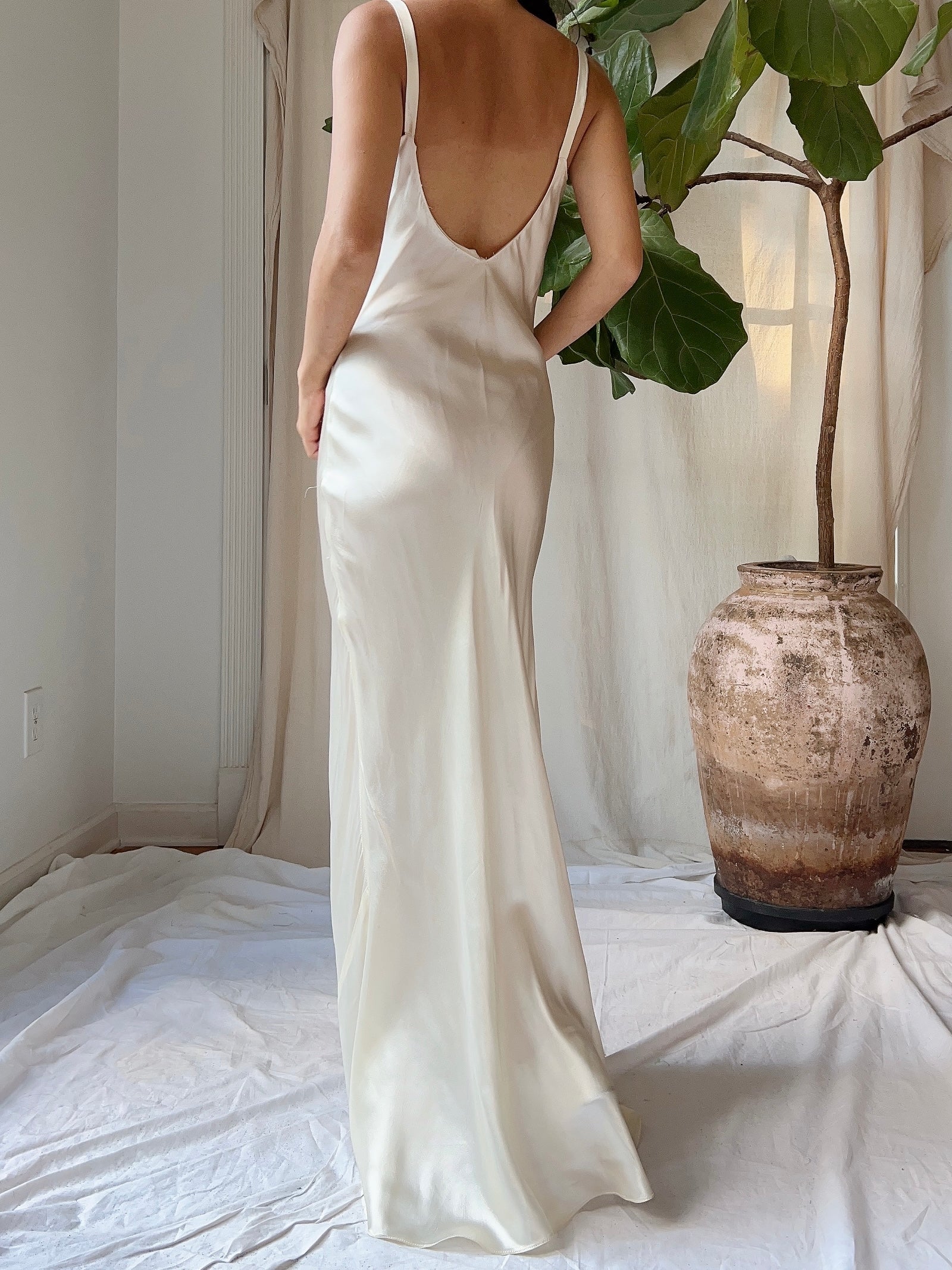 1930s Satin Slip Dress - XS