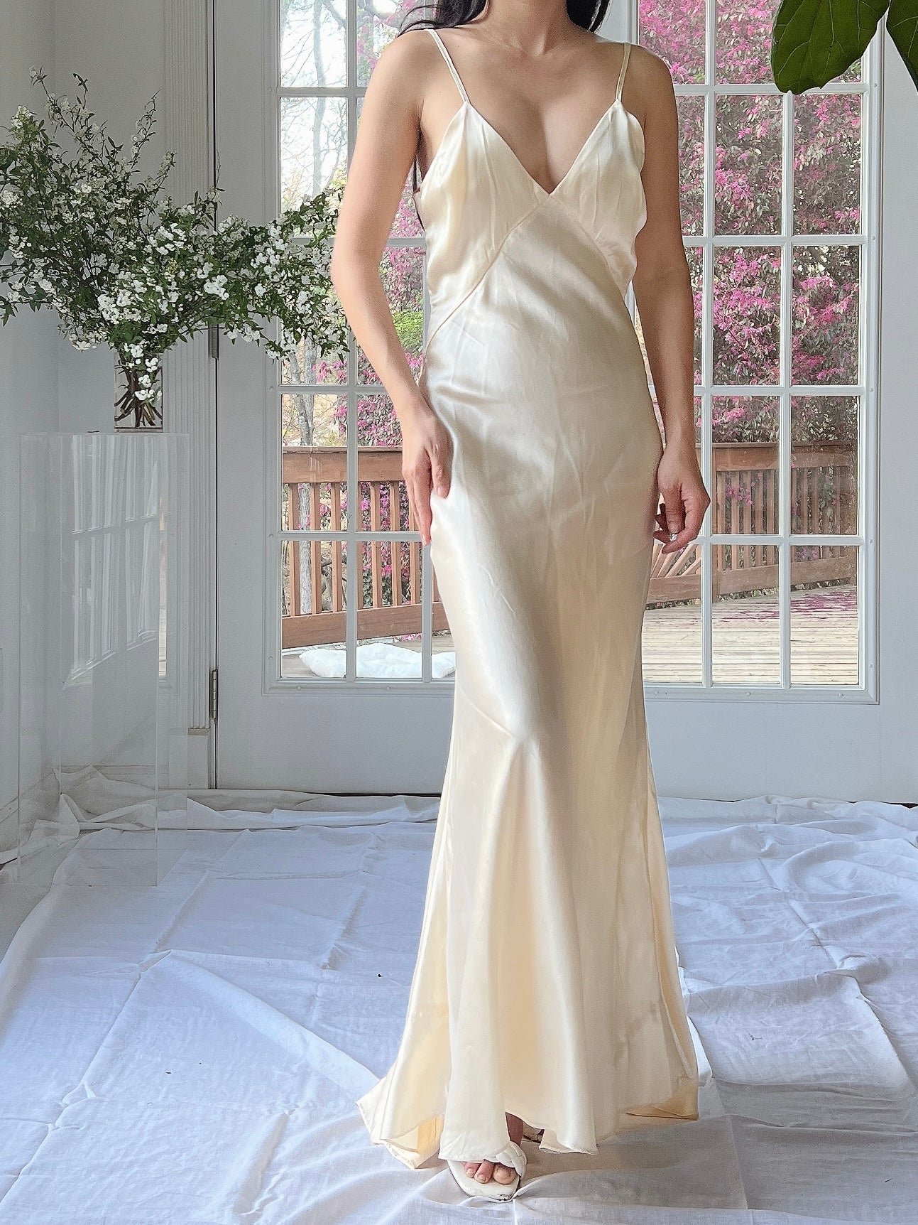 1930s Satin Bias Cut Slip - XS