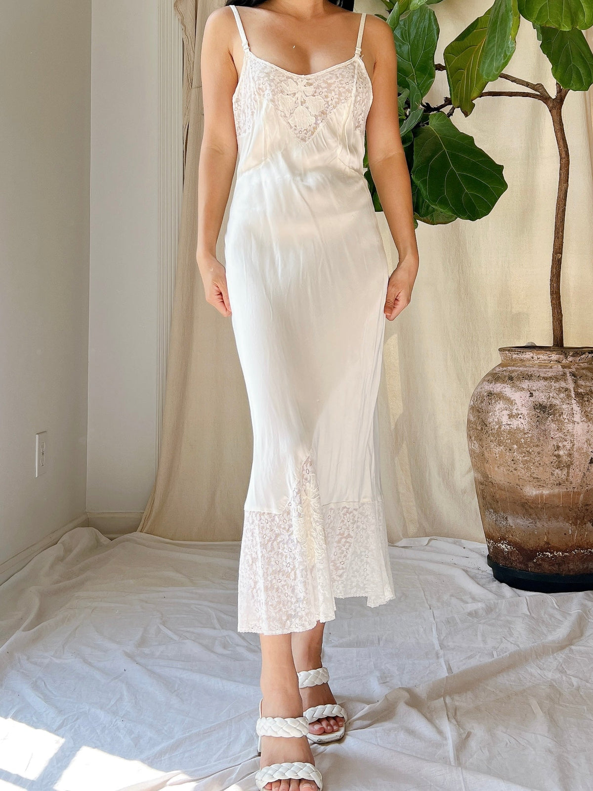 1930s Satin Slip Dress - XS/S