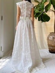1950s Silk Organza Cutout Gown - XS