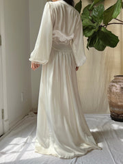 1940s Puff Sleeves Dressing Gown - S/M