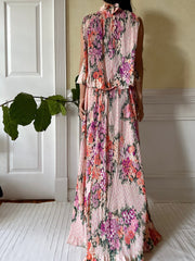 1960s 2-Piece Mushroom Pleated Ensemble - XS