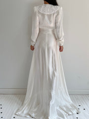 1940s Candlelight Satin Dressing Gown - XS