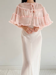 1950s Pink Nylon Capelet - One Size