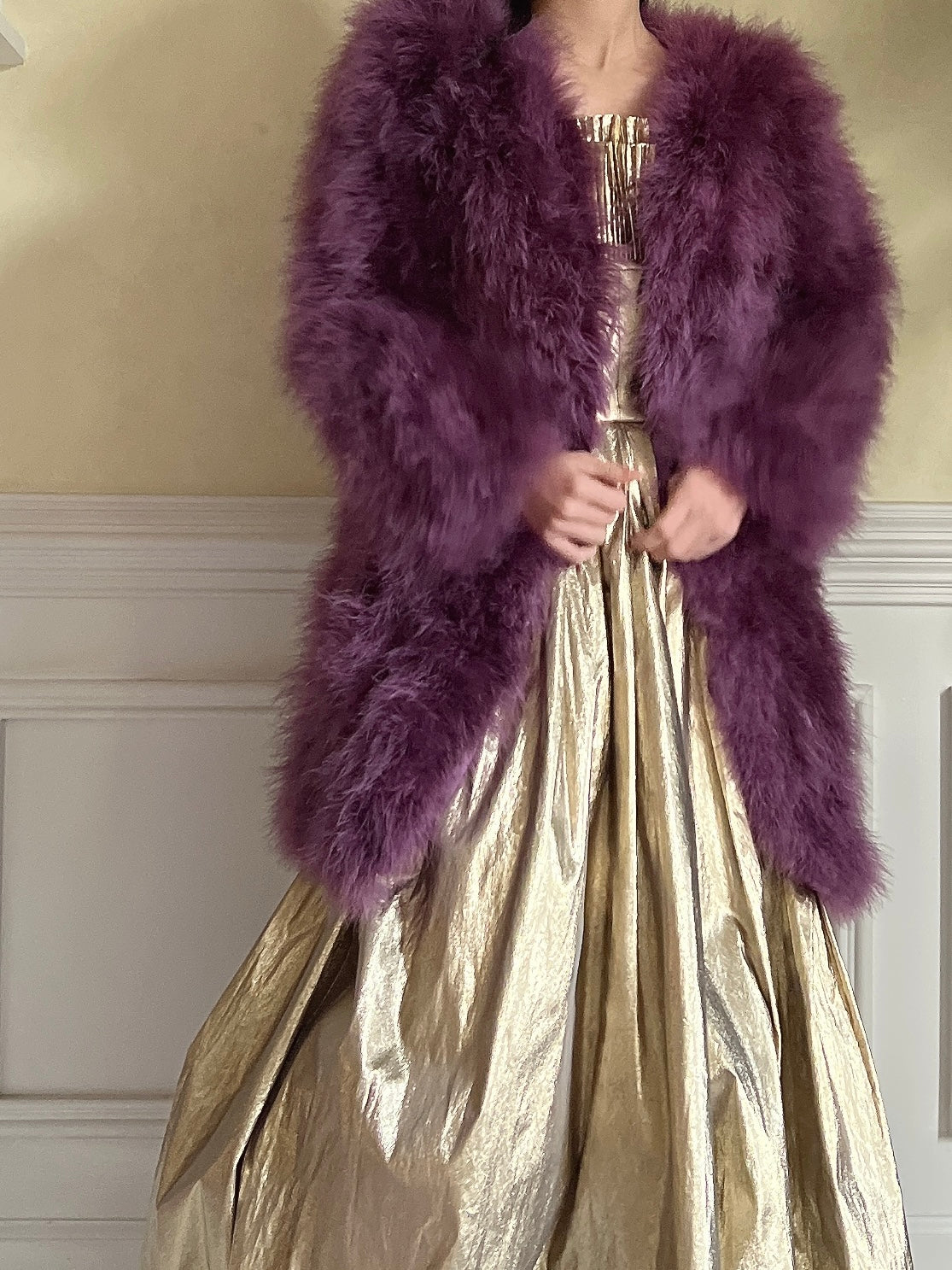 1950s Purple Feather Jacket/Coat - M