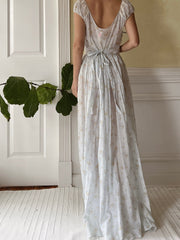 1940s Cotton/Silk Cap Sleeve Dress - S
