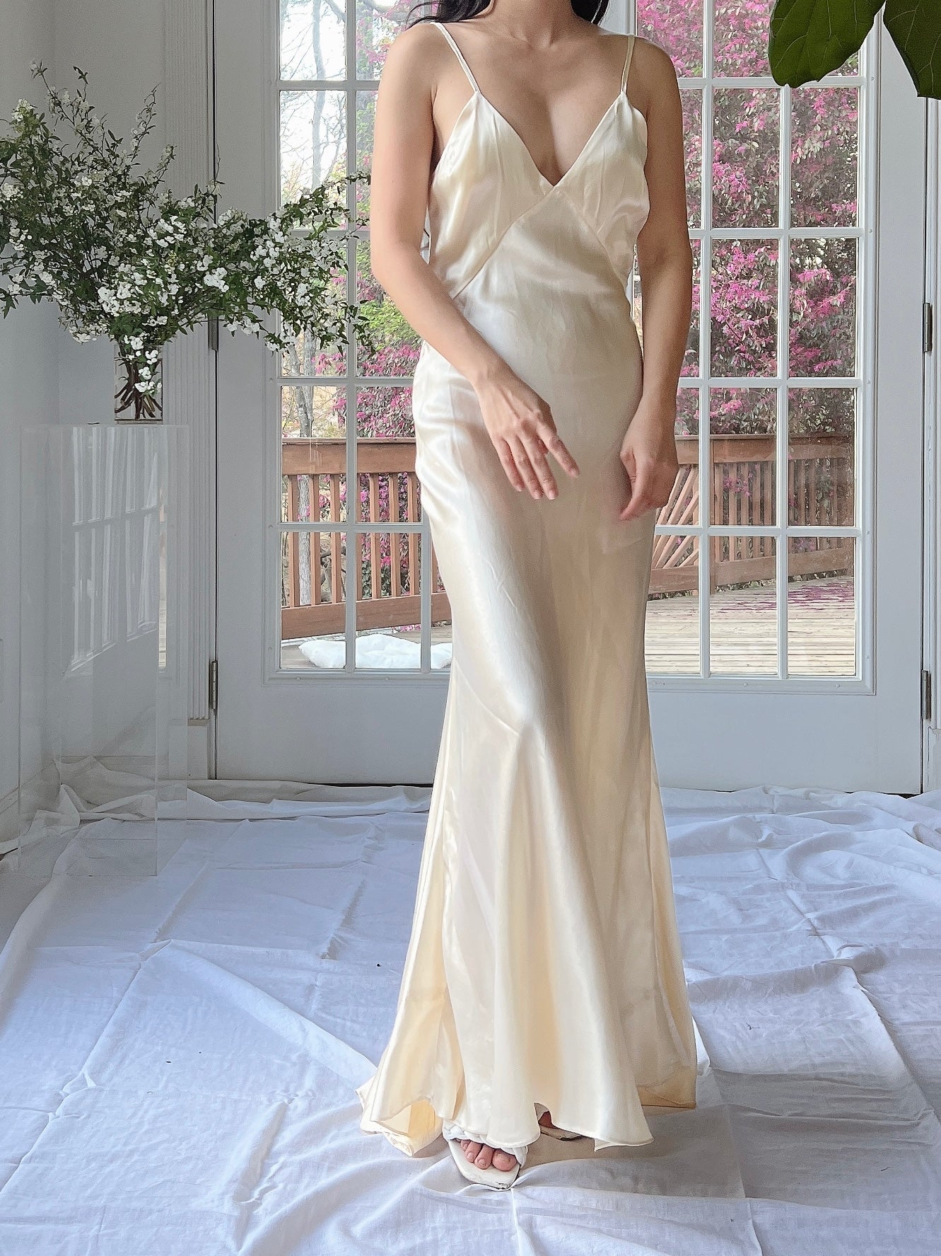 1930s Satin Bias Cut Slip - XS